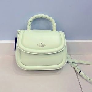Kate spade braided handle puffy crossbody purse kc720 lime frost NWT